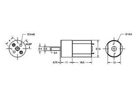 15.5D Gearmotor Dimensions